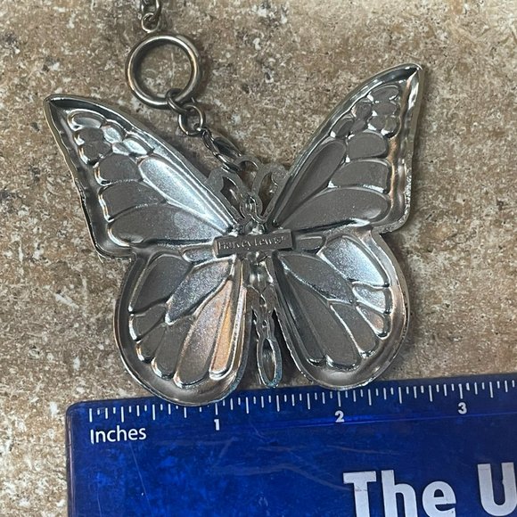 VINTAGE JEWEL KADE OVERSIZE LINK NECKLACE W/ HARVEY LEWIS BIG ENAMEL BUTTERFLY - Picture 9 of 13